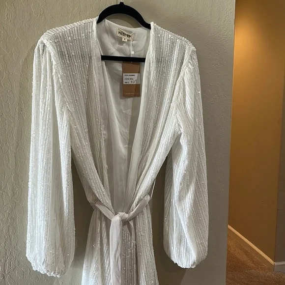 white sequin dress - Picture 3 of 10